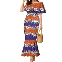 Hawaiian Hibiscus Mermaid Dress Orange and Purple Unique LT01 Women Orange - Polynesian Pride