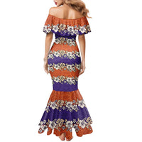 Hawaiian Hibiscus Mermaid Dress Orange and Purple Unique LT01 - Polynesian Pride