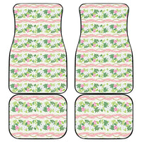 Monstera Tiare Plumeria Lei Pattern Car Mats Green Version