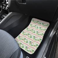 Monstera Tiare Plumeria Lei Pattern Car Mats Green Version