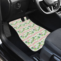 Monstera Tiare Plumeria Lei Pattern Car Mats Green Version