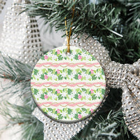 Monstera Tiare Plumeria Lei Pattern Ceramic Ornament Green Version LT01 - Polynesian Pride