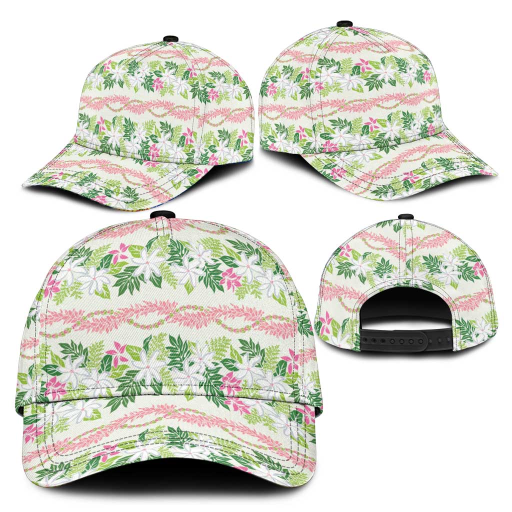 Monstera Tiare Plumeria Lei Pattern Classic Cap Green Version LT01 - Polynesian Pride