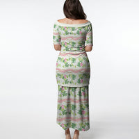 Monstera Tiare Plumeria Lei Pattern Puletasi Green Version LT01 - Polynesian Pride