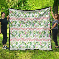 Monstera Tiare Plumeria Lei Pattern Quilt Green Version LT01 - Polynesian Pride