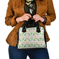 Monstera Tiare Plumeria Lei Pattern Shoulder Handbag Green Version LT01 - Polynesian Pride