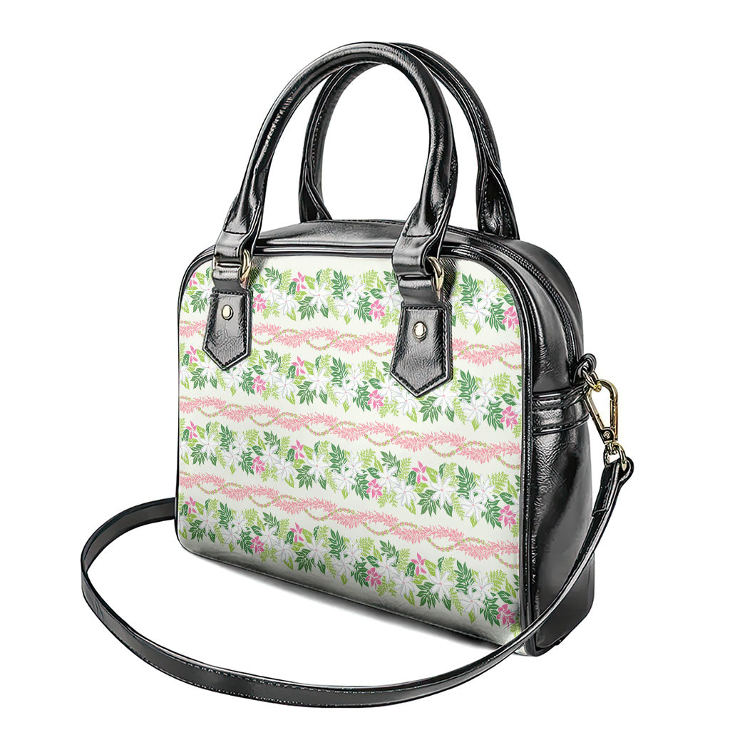 Monstera Tiare Plumeria Lei Pattern Shoulder Handbag Green Version LT01 - Polynesian Pride