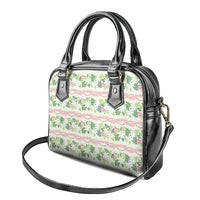 Monstera Tiare Plumeria Lei Pattern Shoulder Handbag Green Version LT01 - Polynesian Pride