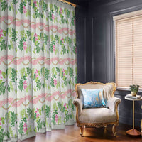 Monstera Tiare Plumeria Lei Pattern Window Curtain Green Version LT01 - Polynesian Pride