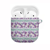 Monstera Tiare Plumeria Lei Pattern AirPods Case Purple Version LT01 Purple - Polynesian Pride