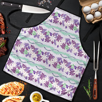 Monstera Tiare Plumeria Lei Pattern Apron Purple Version LT01 Purple - Polynesian Pride