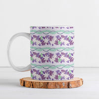 Monstera Tiare Plumeria Lei Pattern Ceramic Mug Purple Version LT01 Purple - Polynesian Pride