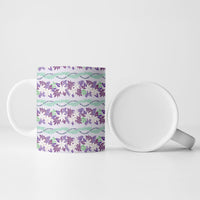Monstera Tiare Plumeria Lei Pattern Ceramic Mug Purple Version LT01 - Polynesian Pride