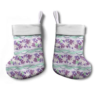 Monstera Tiare Plumeria Lei Pattern Christmas Stocking Purple Version LT01 - Polynesian Pride
