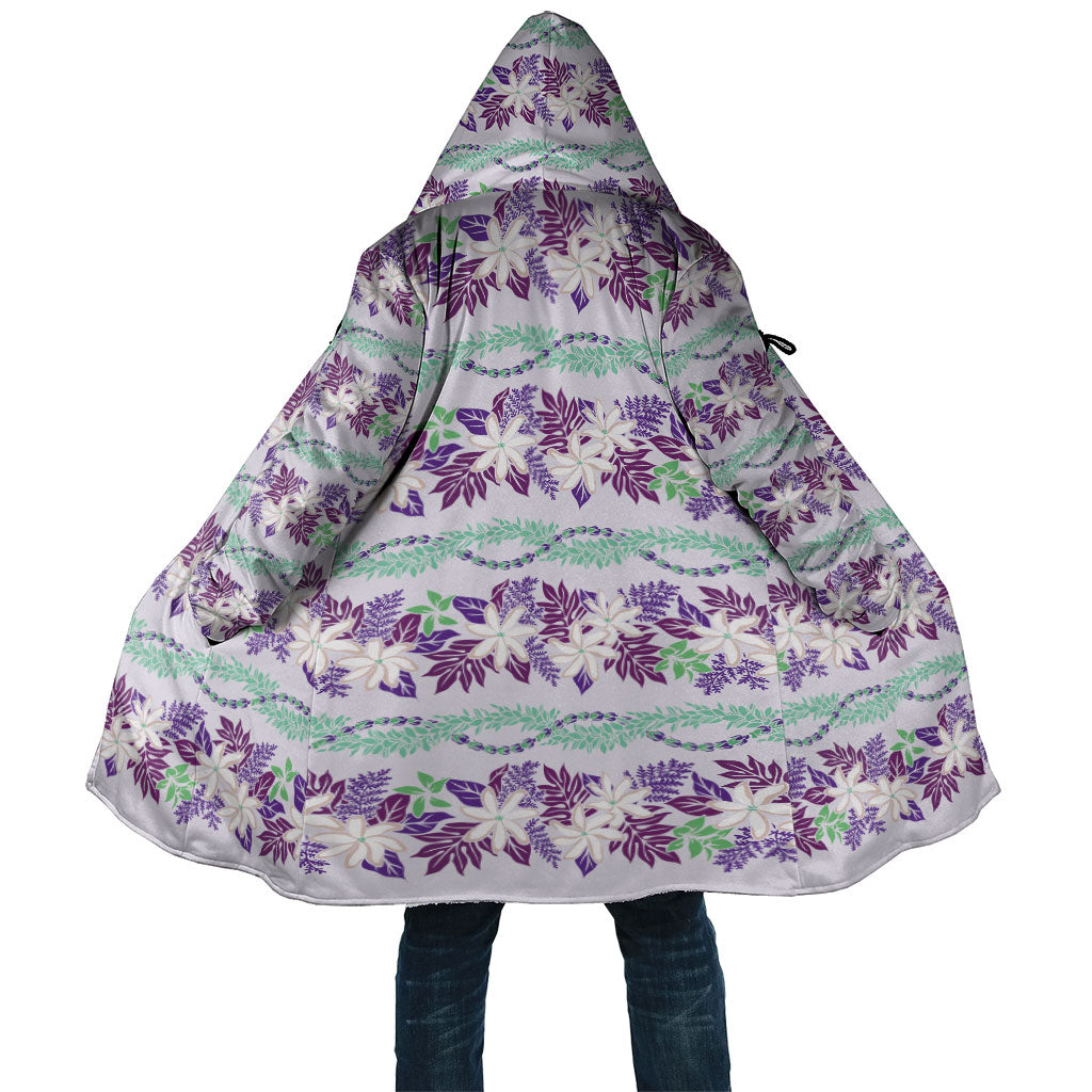 Monstera Tiare Plumeria Lei Pattern Cloak Purple Version LT01 Unisex Purple - Polynesian Pride