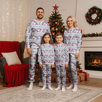 Monstera Tiare Plumeria Lei Pattern Christmas Pajama Set Purple Version LT01 - Polynesian Pride