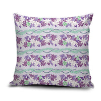 Monstera Tiare Plumeria Lei Pattern Pillow Cover Purple Version LT01 Purple - Polynesian Pride