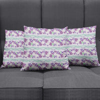Monstera Tiare Plumeria Lei Pattern Pillow Cover Purple Version LT01 - Polynesian Pride