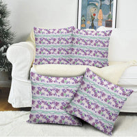 Monstera Tiare Plumeria Lei Pattern Pillow Cover Purple Version LT01 - Polynesian Pride