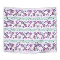 Monstera Tiare Plumeria Lei Pattern Tapestry Purple Version LT01 - Polynesian Pride