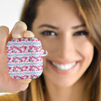 Monstera Tiare Plumeria Lei Pattern AirPods Case Pink Version LT01 - Polynesian Pride