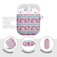 Monstera Tiare Plumeria Lei Pattern AirPods Case Pink Version LT01 - Polynesian Pride