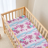 Monstera Tiare Plumeria Lei Pattern Baby Bed Cover Pink Version LT01 - Polynesian Pride