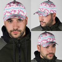 Monstera Tiare Plumeria Lei Pattern Classic Cap Pink Version LT01 - Polynesian Pride