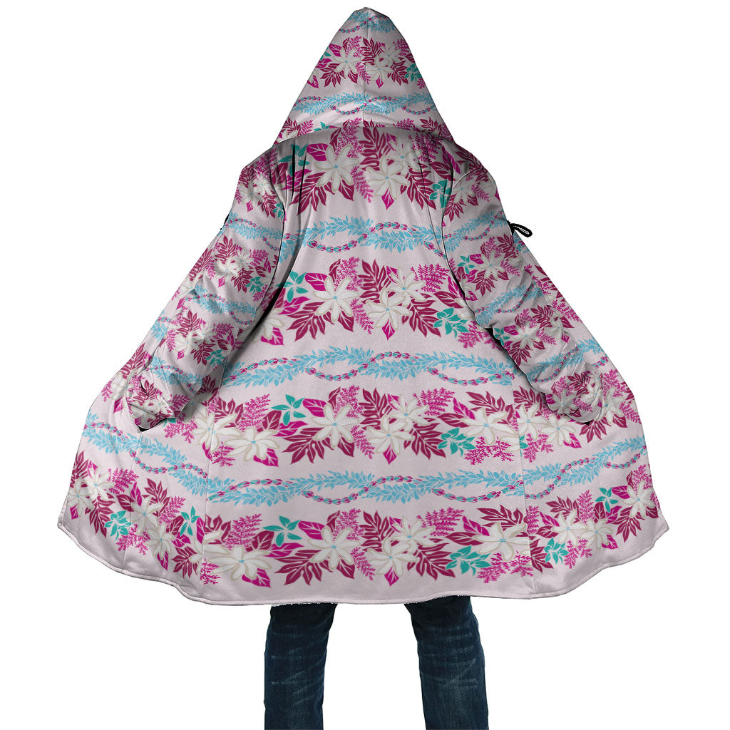 Monstera Tiare Plumeria Lei Pattern Cloak Pink Version LT01 Unisex Pink - Polynesian Pride