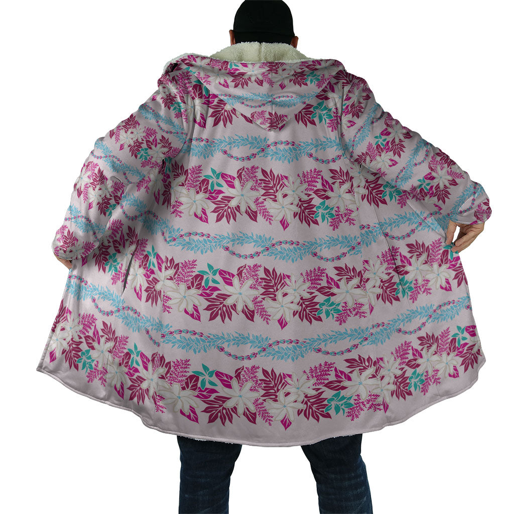 Monstera Tiare Plumeria Lei Pattern Cloak Pink Version LT01 - Polynesian Pride