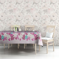 Monstera Tiare Plumeria Lei Pattern Tablecloth Pink Version LT01 - Polynesian Pride
