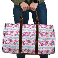 Monstera Tiare Plumeria Lei Pattern Travel Bag Pink Version LT01 Pink - Polynesian Pride