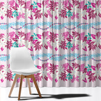Monstera Tiare Plumeria Lei Pattern Window Curtain Pink Version LT01 - Polynesian Pride