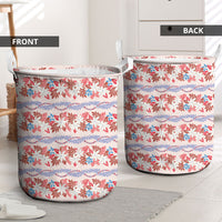 Monstera Tiare Plumeria Lei Pattern Laundry Basket Red Version LT01 - Polynesian Pride