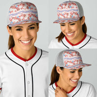 Monstera Tiare Plumeria Lei Pattern Baseball Net Cap Red Version LT01 - Polynesian Pride