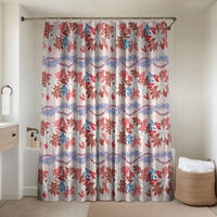 Monstera Tiare Plumeria Lei Pattern Bathroom Set Red Version LT01 Shower Curtain Only Red - Polynesian Pride