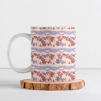 Monstera Tiare Plumeria Lei Pattern Ceramic Mug Red Version LT01 Red - Polynesian Pride