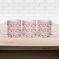Monstera Tiare Plumeria Lei Pattern Ceramic Mug Red Version LT01 - Polynesian Pride