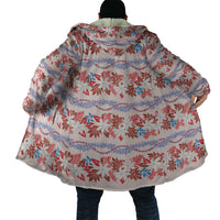 Monstera Tiare Plumeria Lei Pattern Cloak Red Version LT01 - Polynesian Pride