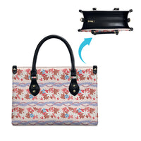 Monstera Tiare Plumeria Lei Pattern Leather Bag Red Version LT01 - Polynesian Pride