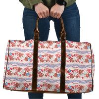 Monstera Tiare Plumeria Lei Pattern Travel Bag Red Version LT01 Red - Polynesian Pride
