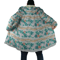 Monstera Tiare Plumeria Lei Pattern Cloak Teal Version LT01 - Polynesian Pride