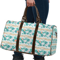 Monstera Tiare Plumeria Lei Pattern Travel Bag Teal Version LT01 - Polynesian Pride