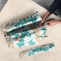 Monstera Tiare Plumeria Lei Pattern Umbrella Teal Version LT01 - Polynesian Pride