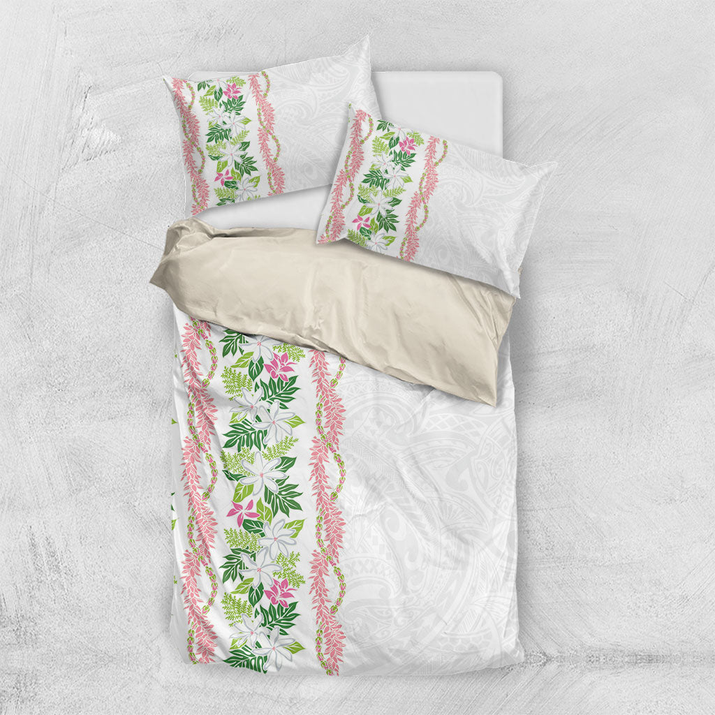 Monstera Tiare Plumeria Bedding Set Green Polynesian Pattern LT01 US Twin 172cm x 218cm Green - Polynesian Pride
