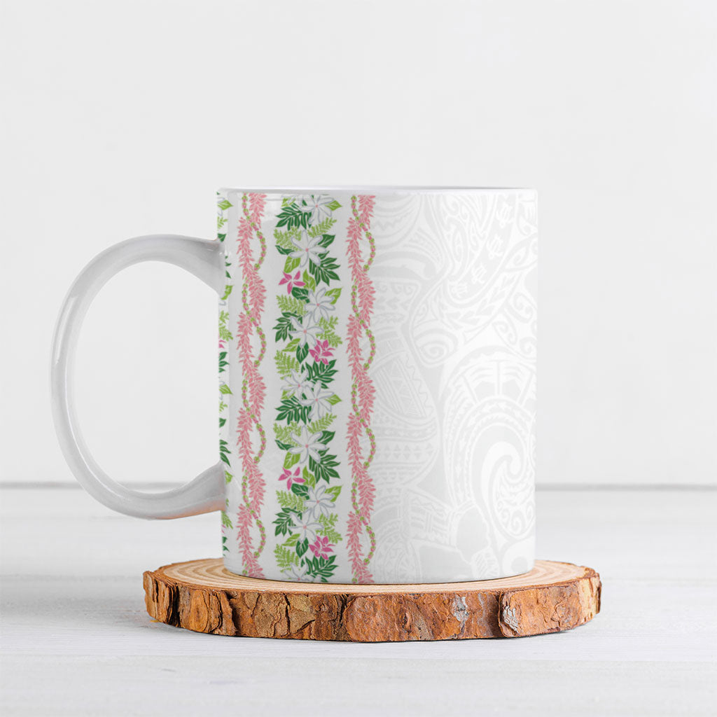 Monstera Tiare Plumeria Ceramic Mug Green Polynesian Pattern LT01 Green - Polynesian Pride
