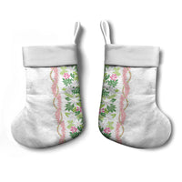 Monstera Tiare Plumeria Christmas Stocking Green Polynesian Pattern LT01 - Polynesian Pride