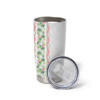 Monstera Tiare Plumeria Tumbler Cup Green Polynesian Pattern LT01 - Polynesian Pride