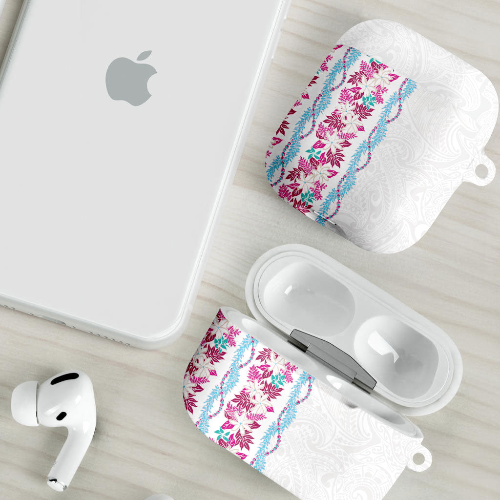 Monstera Tiare Plumeria AirPods Case Pink Polynesian Pattern LT01 - Polynesian Pride