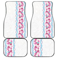Monstera Tiare Plumeria Car Mats Pink Polynesian Pattern LT01 - Polynesian Pride